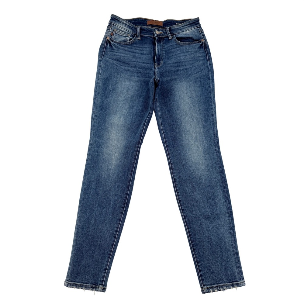 Judy Blue Los Angeles Boyfriend Jeans Medium Wash Raw Hem JB82624DK Size 9/29